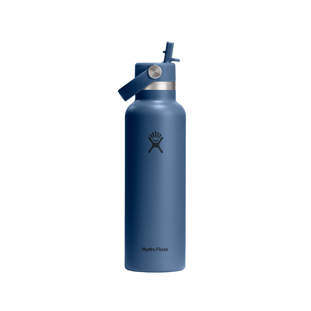 Hydro Flask Standard Mouth Harbour Blue Bottle with Flex Straw Cap 621mL