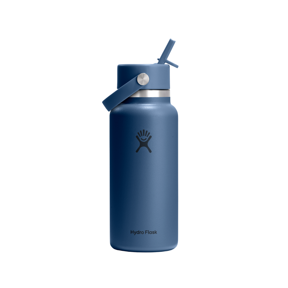 Hydro Flask Wide Mouth Harbour Blue Bottle with Flex Straw Cap 946mL