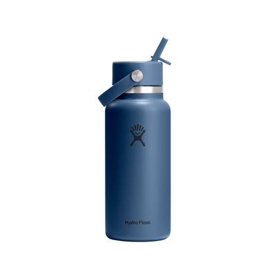 Hydro Flask Wide Mouth Harbour Blue Bottle with Flex Straw Cap 946mL