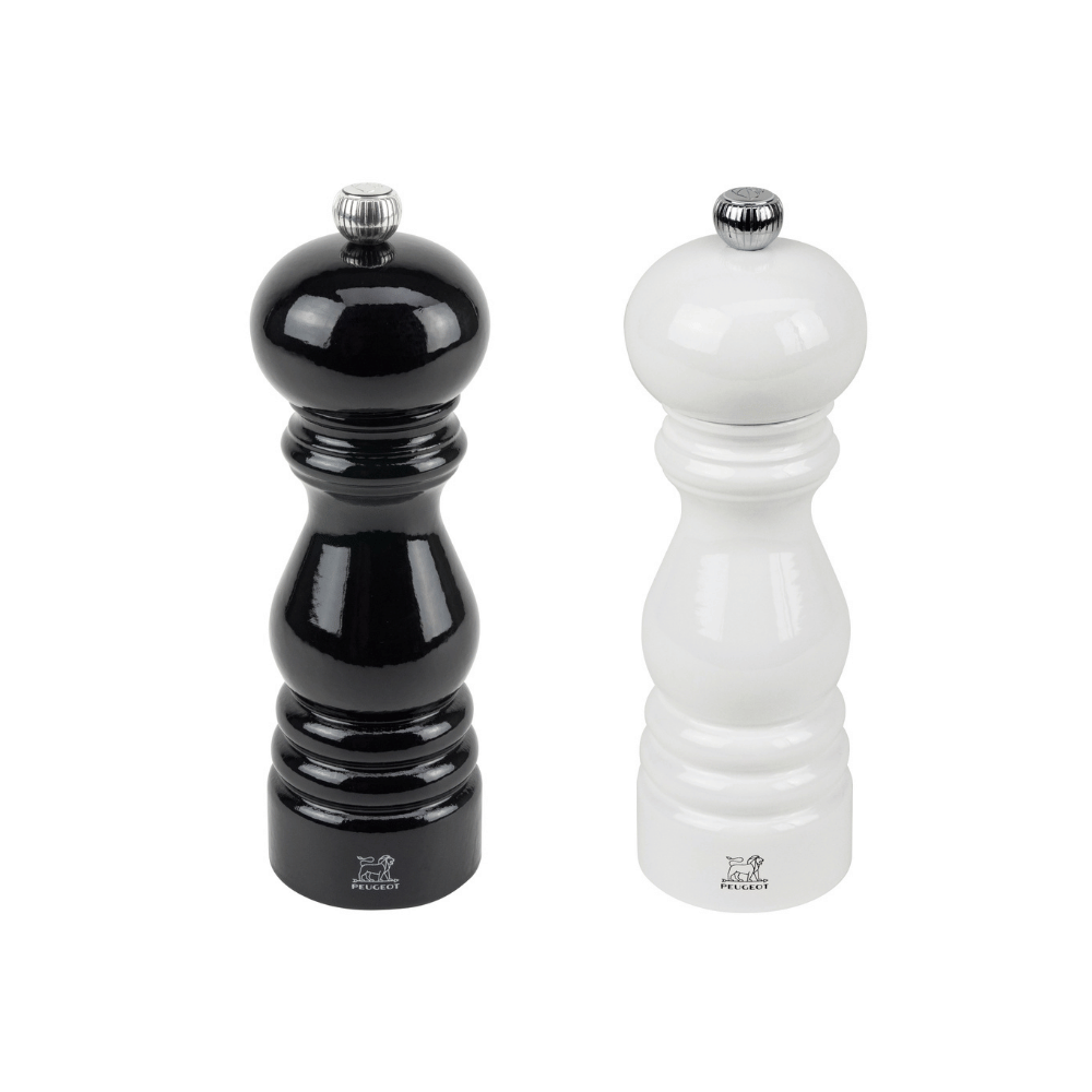 Peugeot Black & White 18cm Beechwood Salt & Pepper Set