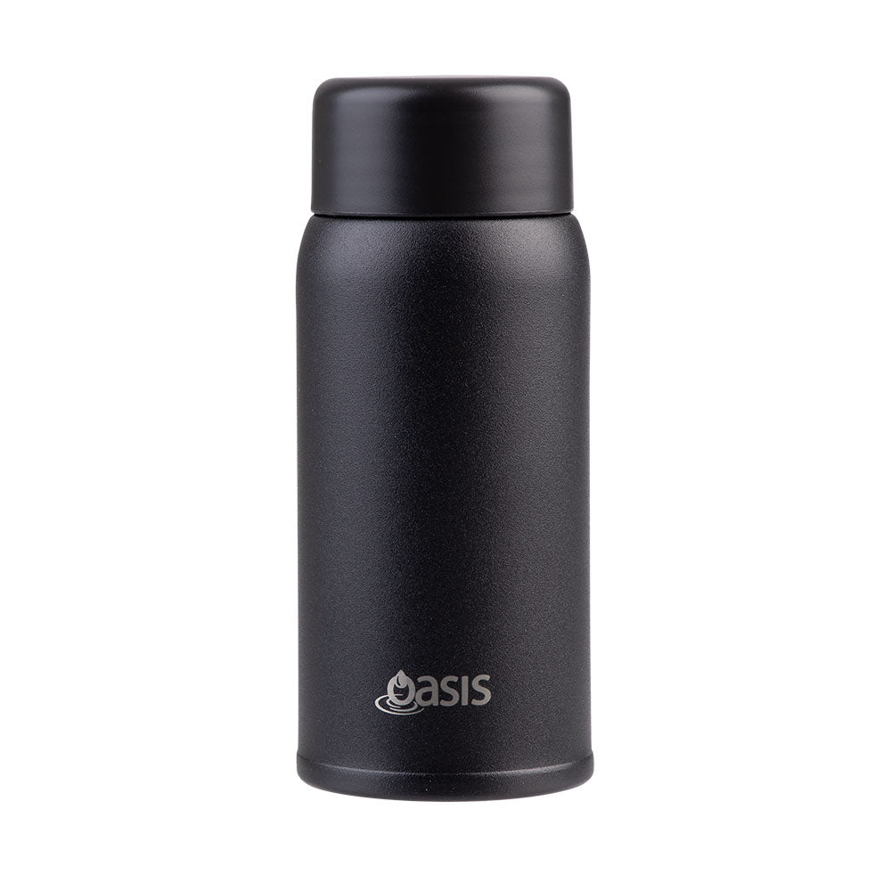 Oasis Mini-Mini Black 150mL Stainless Steel Double Wall Insulated Drink Bottle