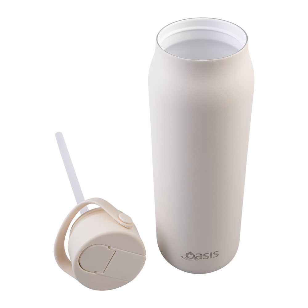 Oasis Sorrento Alabaster 900mL Ceramic Lined Stainless Steel Double Wall Insulated Sipper Bottle