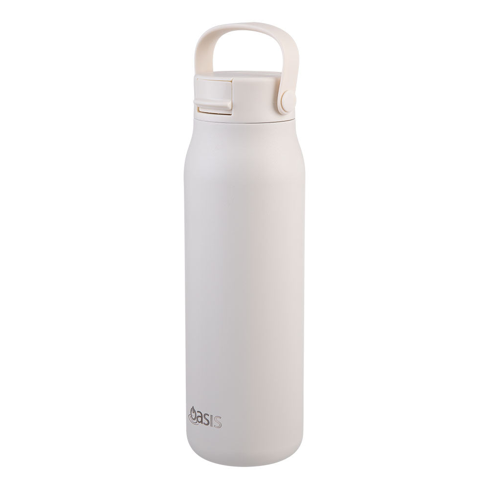 Oasis Sorrento Alabaster 900mL Ceramic Lined Stainless Steel Double Wall Insulated Sipper Bottle