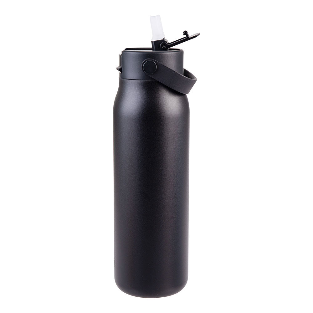 Oasis Sorrento Black 900mL Ceramic Lined Stainless Steel Double Wall Insulated Sipper Bottle