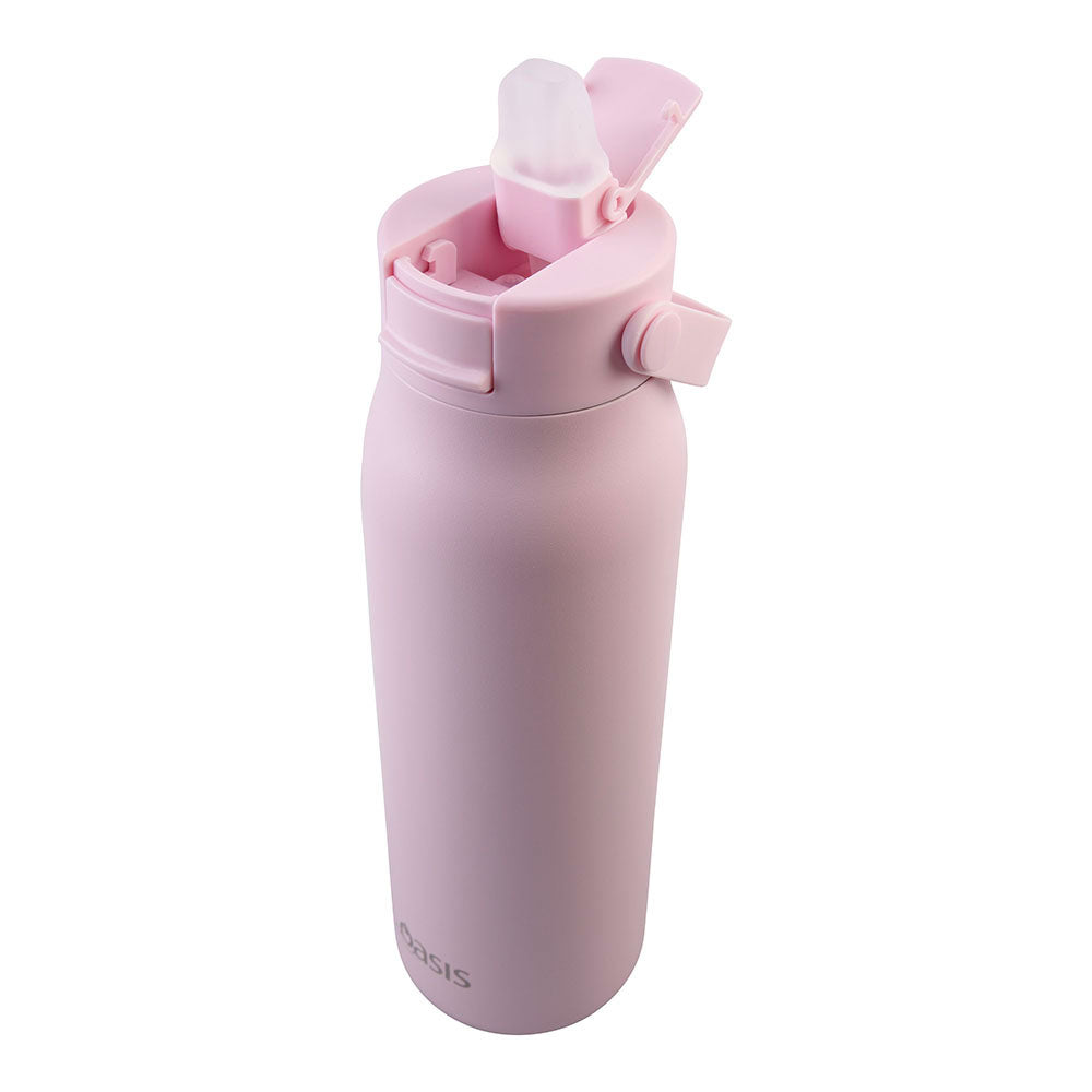 Oasis Sorrento Pink Lemonade 900mL Ceramic Lined Stainless Steel Double Wall Insulated Sipper Bottle