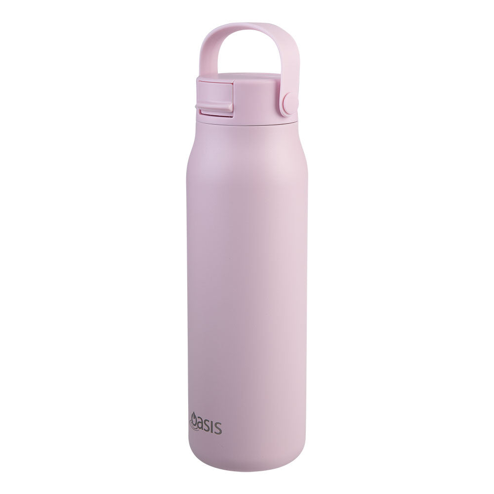 Oasis Sorrento Pink Lemonade 900mL Ceramic Lined Stainless Steel Double Wall Insulated Sipper Bottle