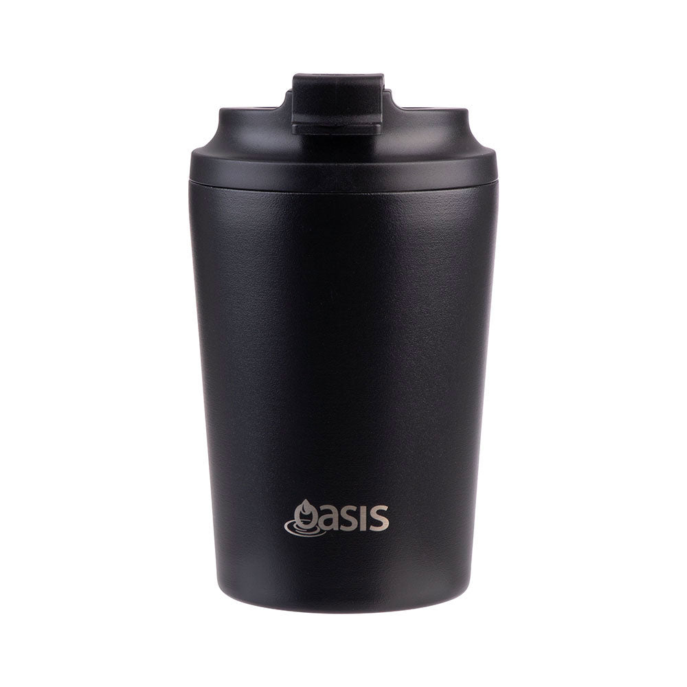 Oasis Black 235mL Ceramic Lined Stainless Steel Double Wall Insulated Travel Cup