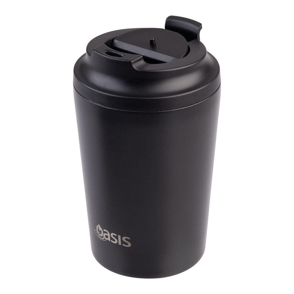 Oasis Black 235mL Ceramic Lined Stainless Steel Double Wall Insulated Travel Cup