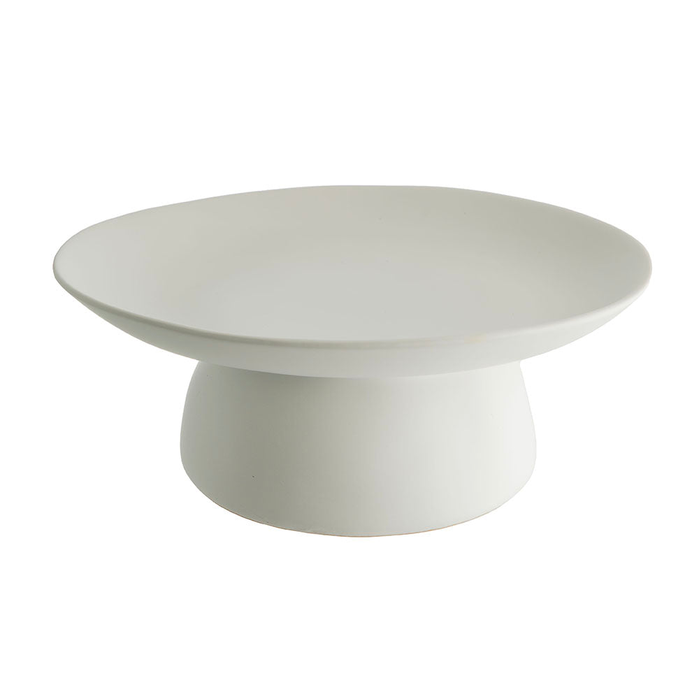 Matt White 35x30x13cm Ceramic Footed Bowl