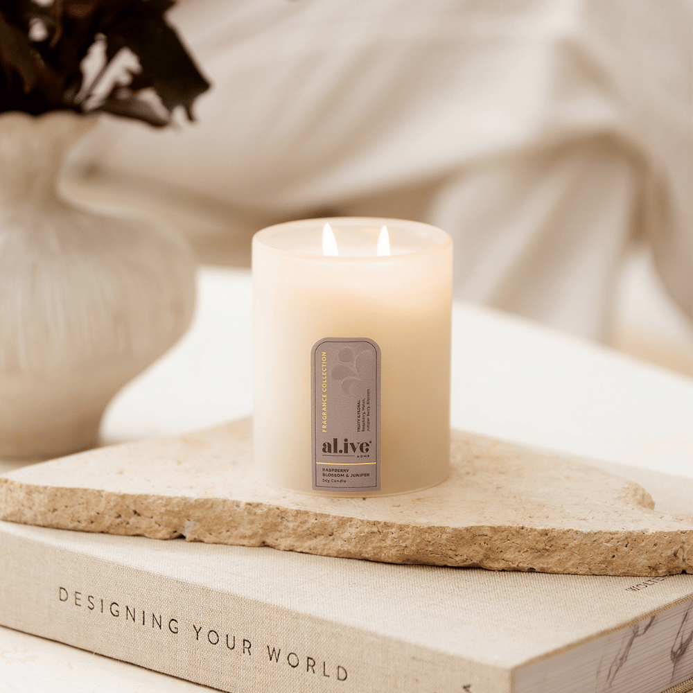 al.ive home Soy Candle  Raspberry Blossom & Juniper