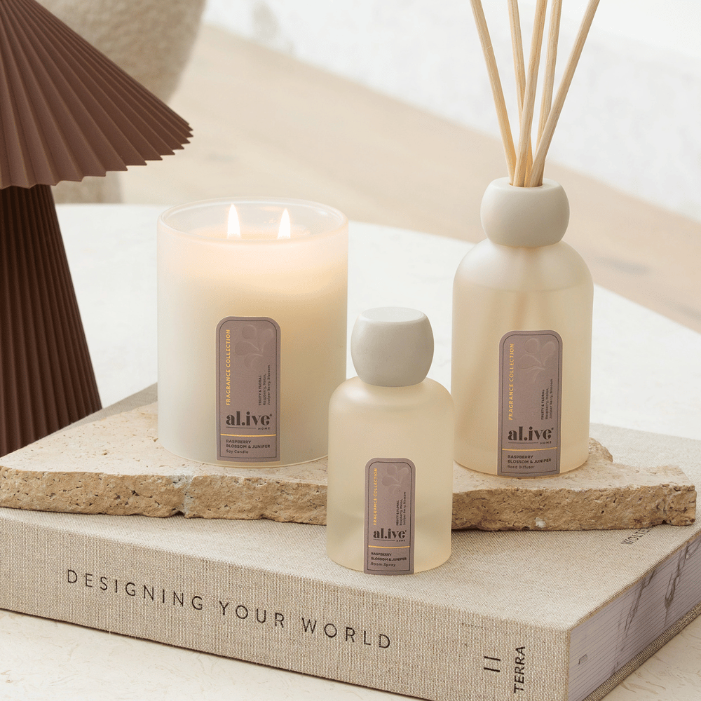 al.ive home Soy Candle  Raspberry Blossom & Juniper