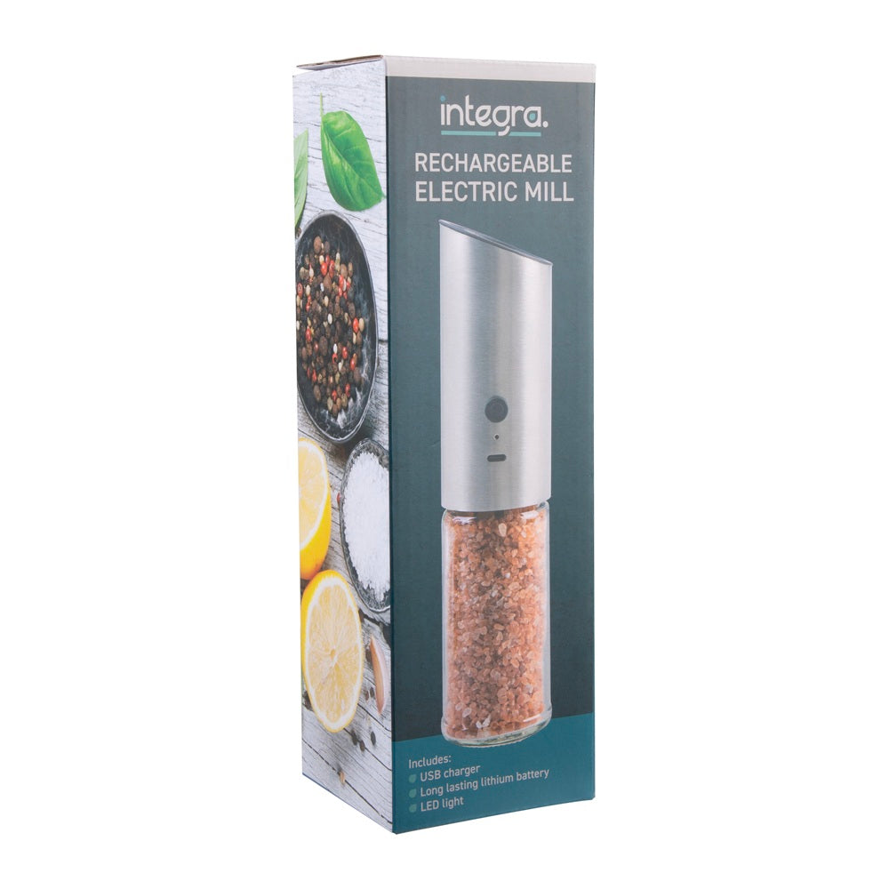 Glass Jar with Stainless Steel Top 24cm Electric Mill