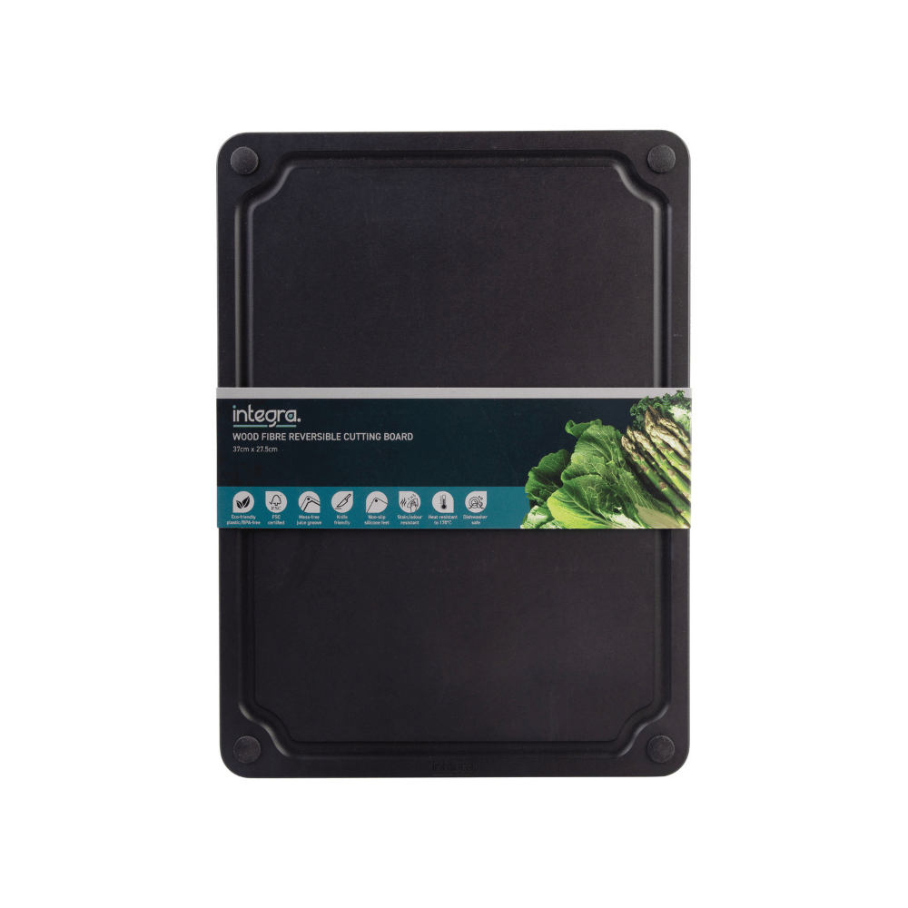 Black 37x27.5cm Wood Fibre Reversible Chopping Board