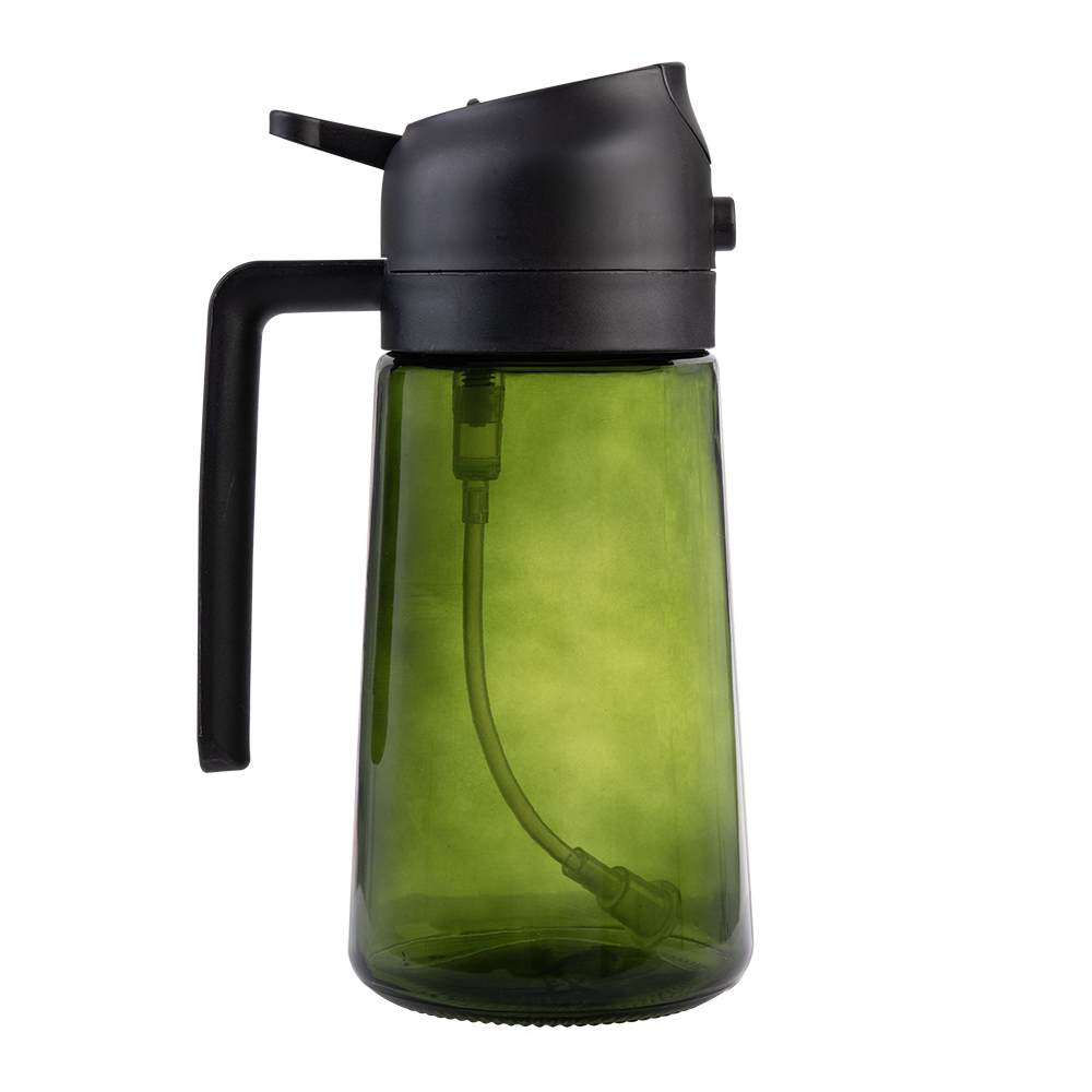 Green 430mL Glass Oil Sprayer & Pourer