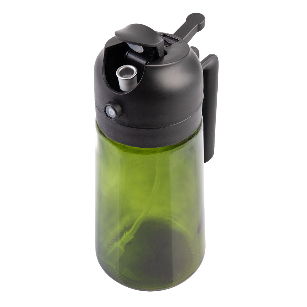 Green 430mL Glass Oil Sprayer & Pourer