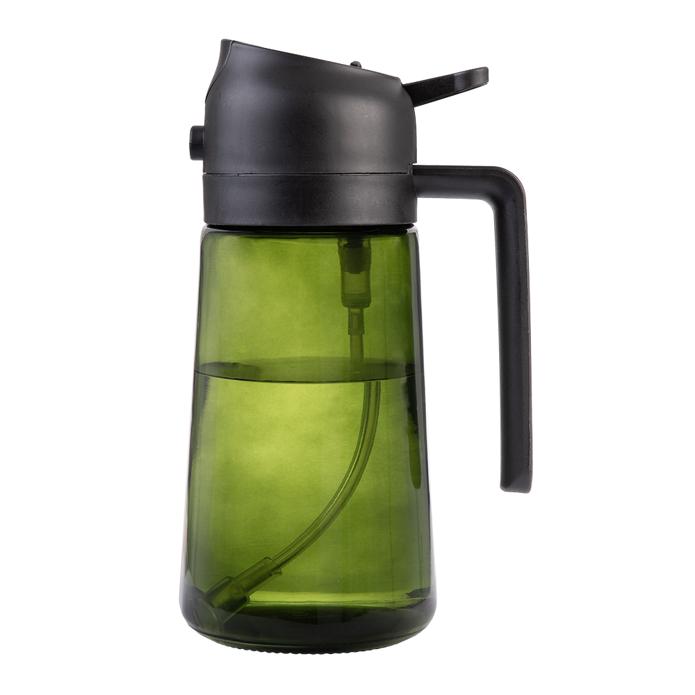 Green 430mL Glass Oil Sprayer & Pourer