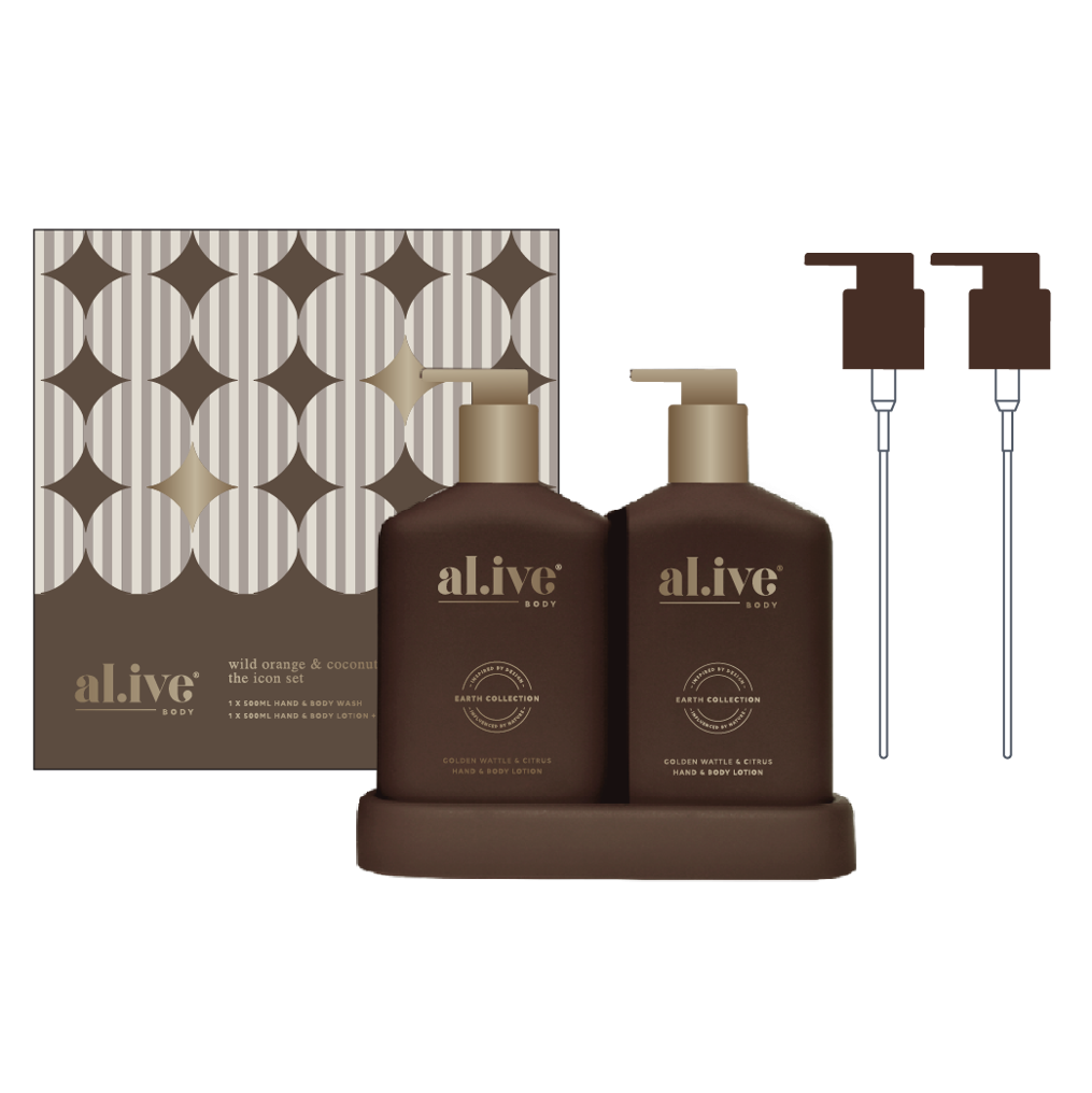 al.ive body Vanilla Cream & Tonka Bean Wash & Lotion Duo