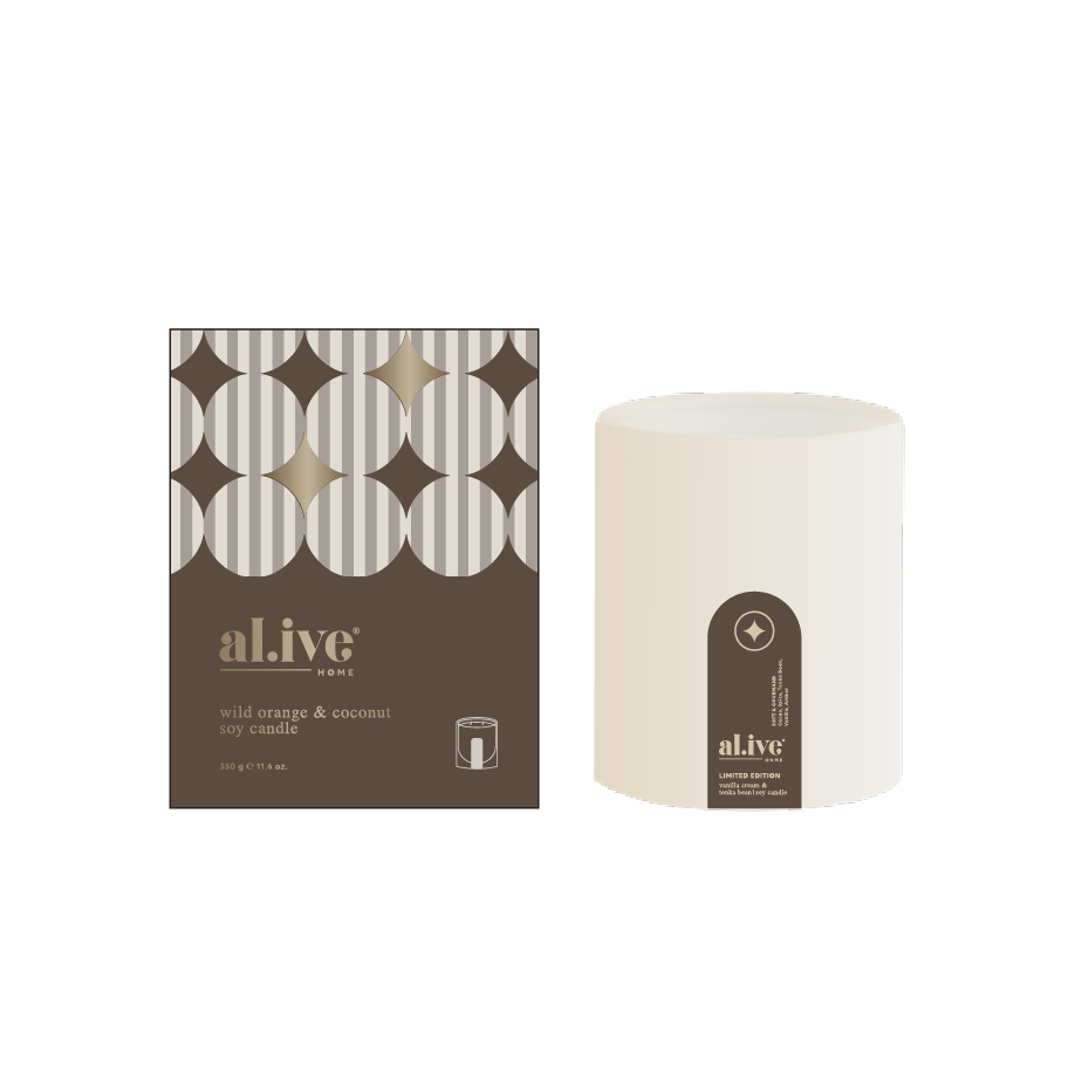 al.ive home Soy Candle Vanilla Cream & Tonka Bean