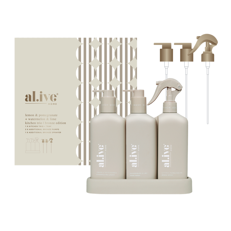 al.ive body Lemon & Pomegranate + Watermelon & Lime Kitchen Trio Bronze