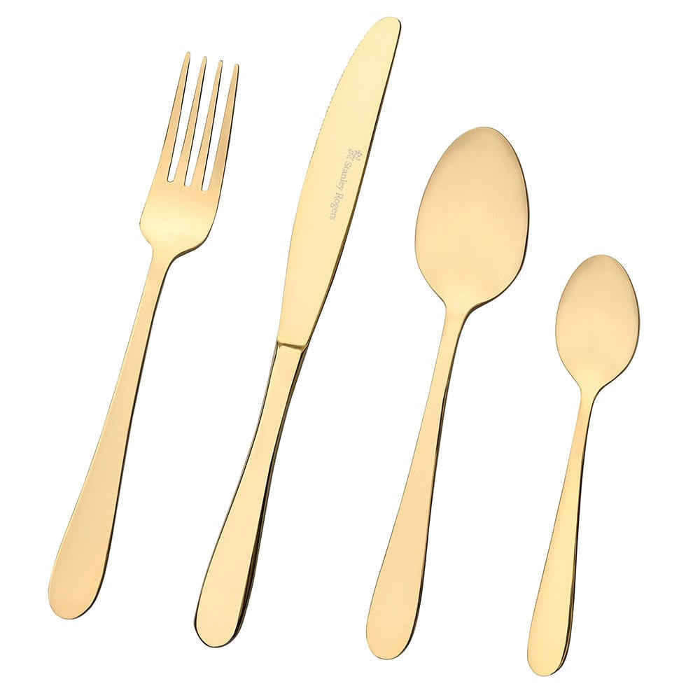 Albany Champagne Gold 24pc Stainless Steel Cutlery Set