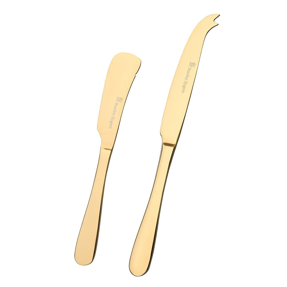 Albany Champagne Gold Set/2 Stainless Steel Cheese Knife Set