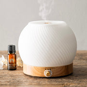 Karma Living Ribbed Glass & Wood Ultrasonic Diffuser