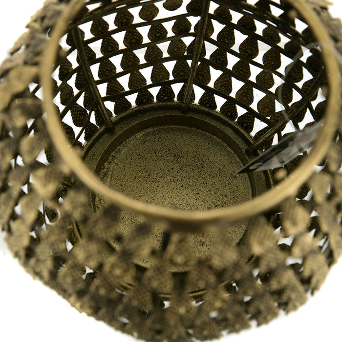 Tealight Holder Metal Gold 13x10cm