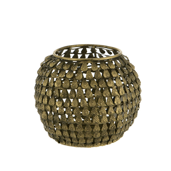 Tealight Holder Metal Gold 13x10cm