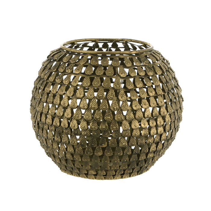 Tealight Holder Metal Gold 17x14cm