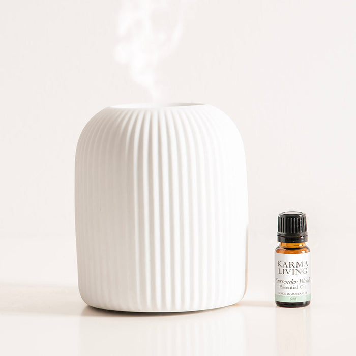 DUO Diffuser Ceramic Ribbed 90ml/Surrender Blend 12ml