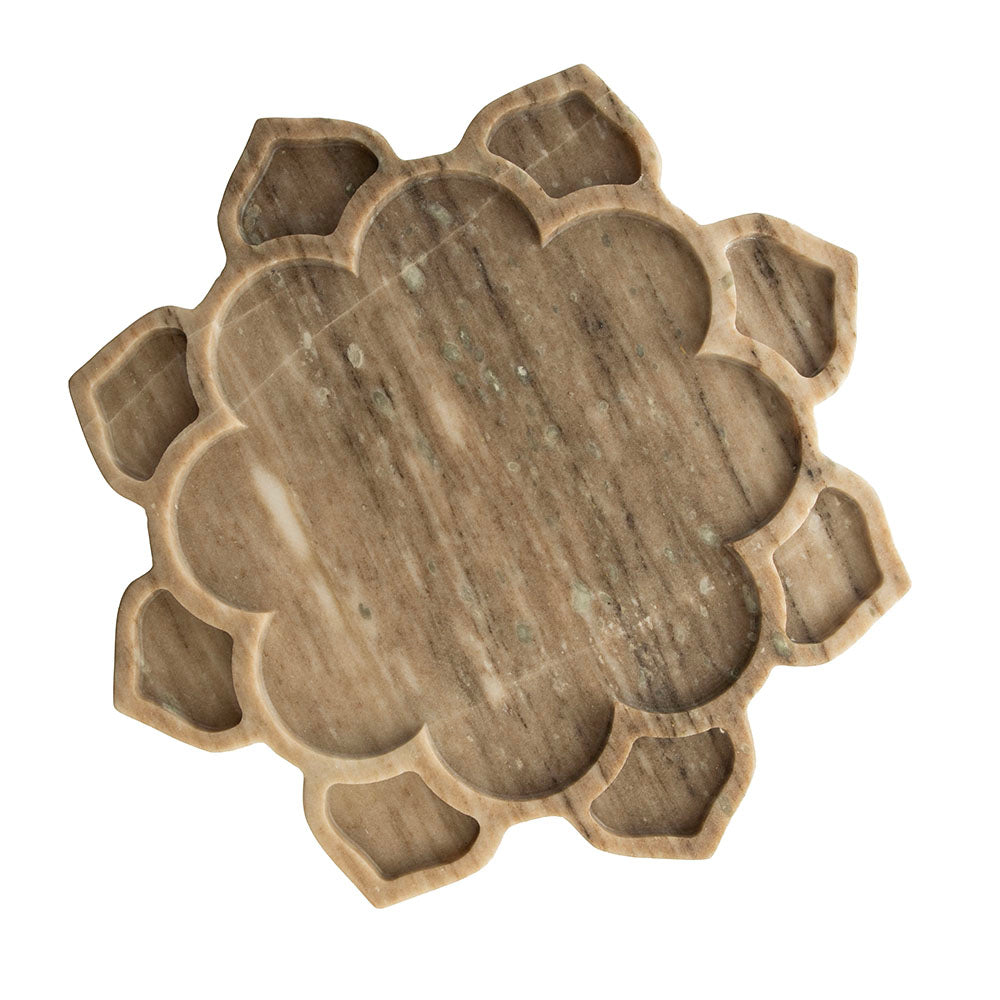 Beige Mandala 36cm Marble Tray
