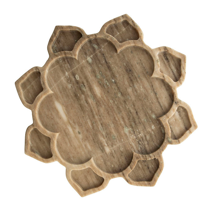 Beige Mandala 36cm Marble Tray