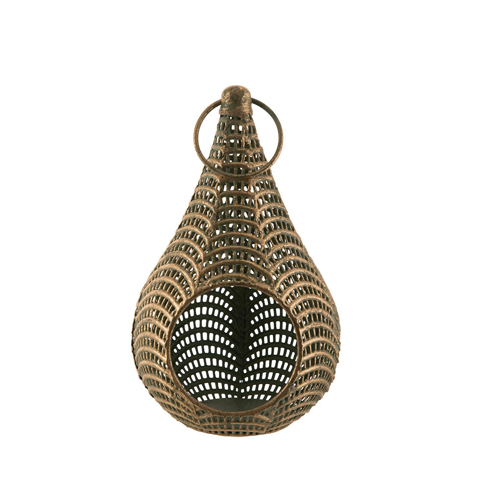 Gold Teardrop 13x26cm Lantern
