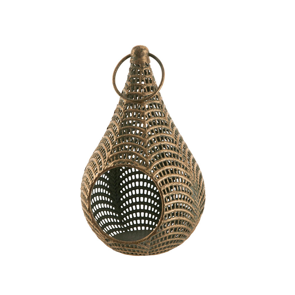 Gold Teardrop 13x26cm Lantern