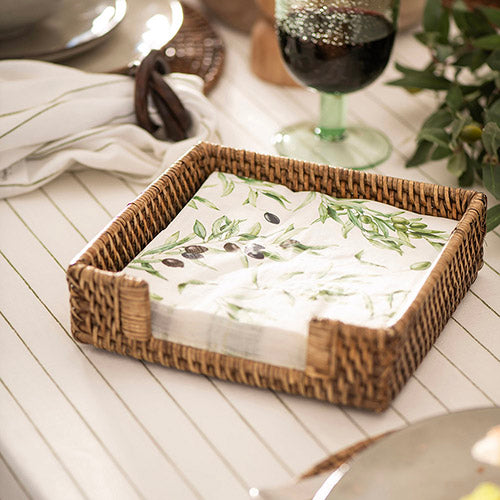 Dark Olive Branch Paper Napkin Pack