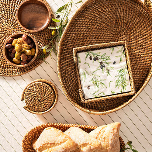 Dark Olive Branch Paper Napkin Pack