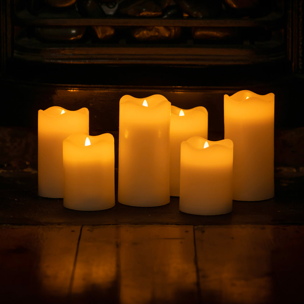 White Flameless LED 25x12.5cm Set/2 Pillar Candles