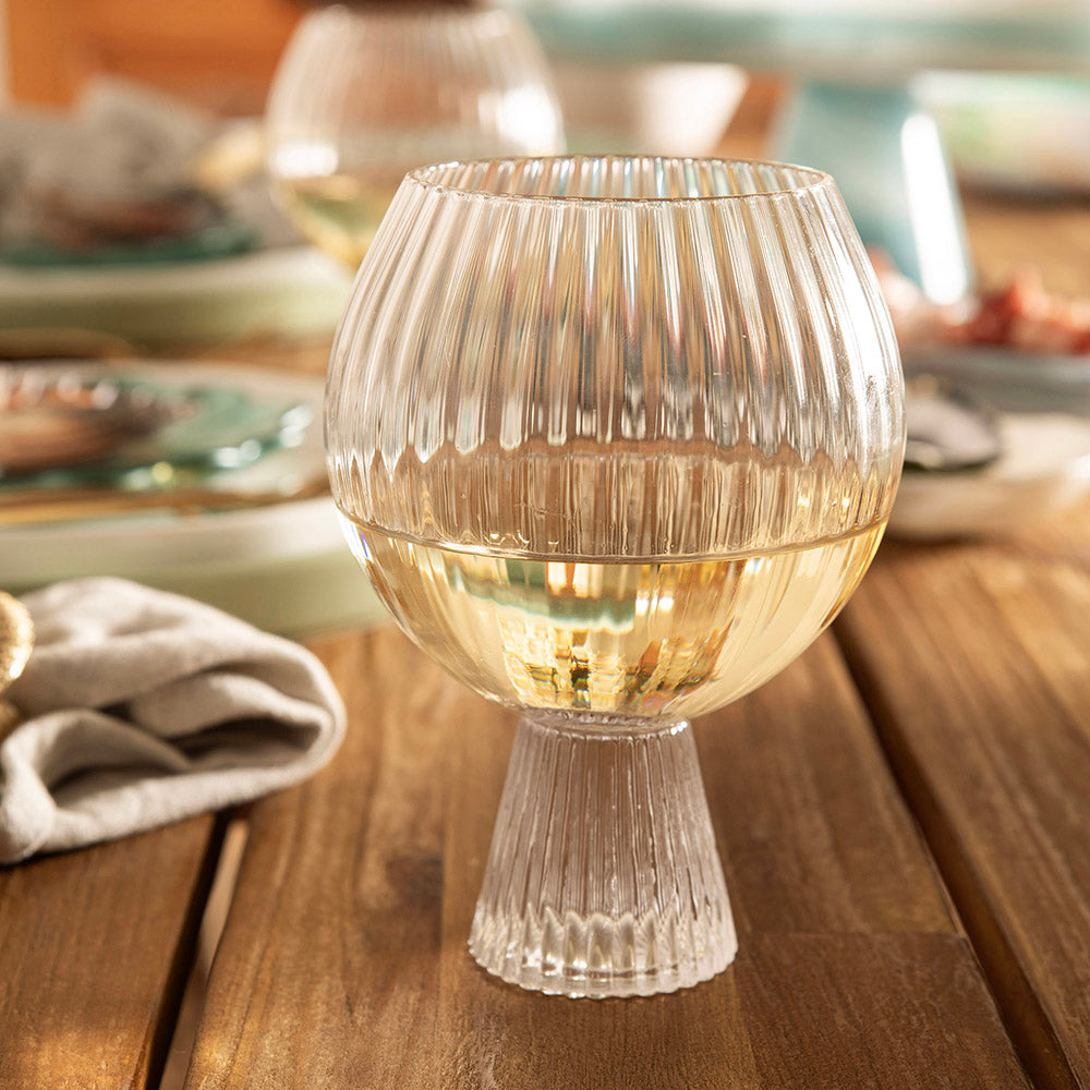 Ribbed Heavy Base Shell Glass