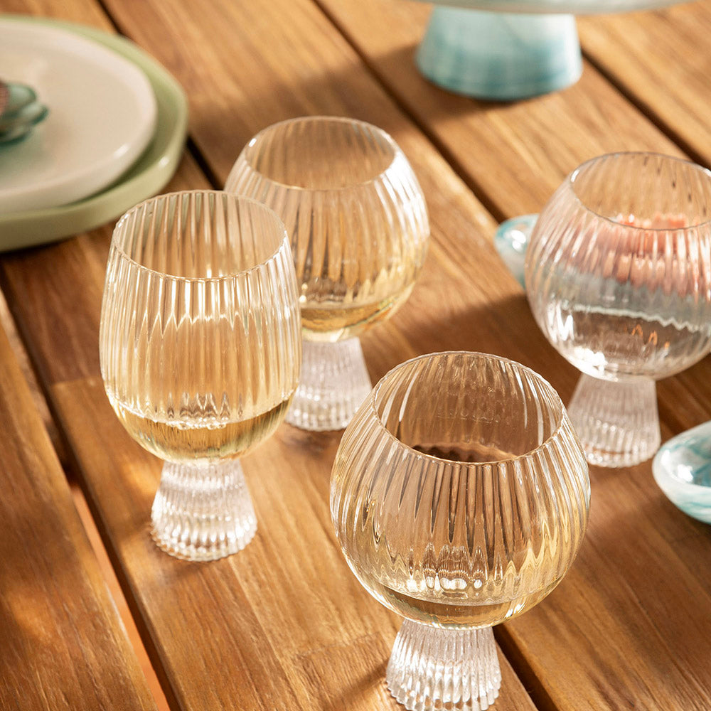 Ribbed Heavy Base Shell Glass