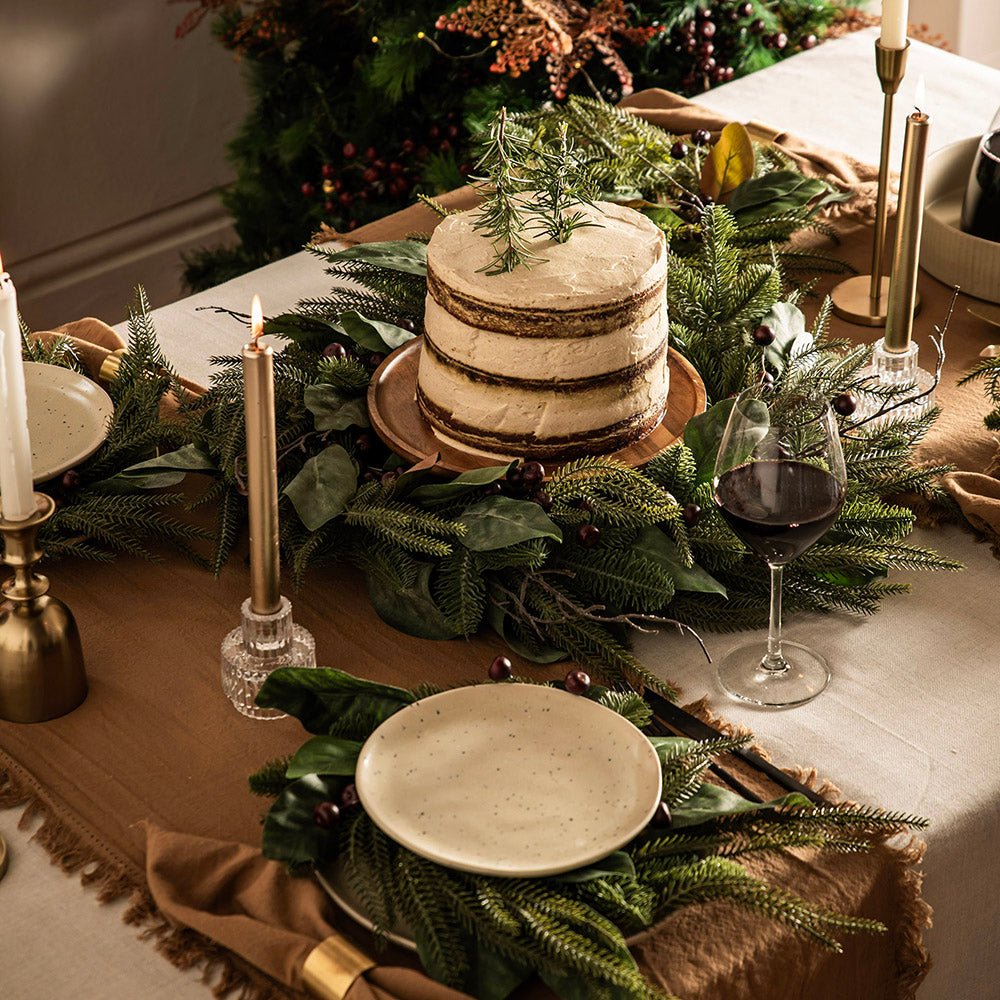Herringbone Tablecloth Melange Beige 150x350