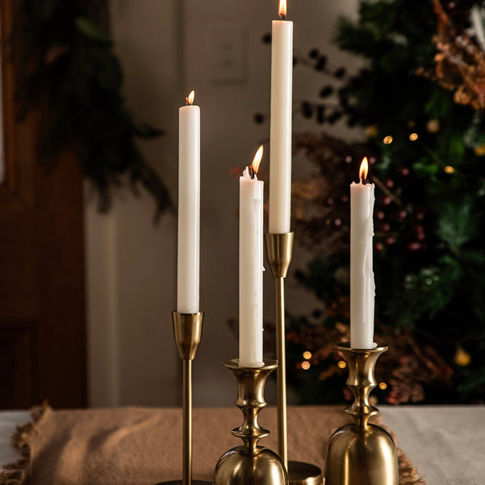 Taper Candle Holder Brushed Gold 19cm Small