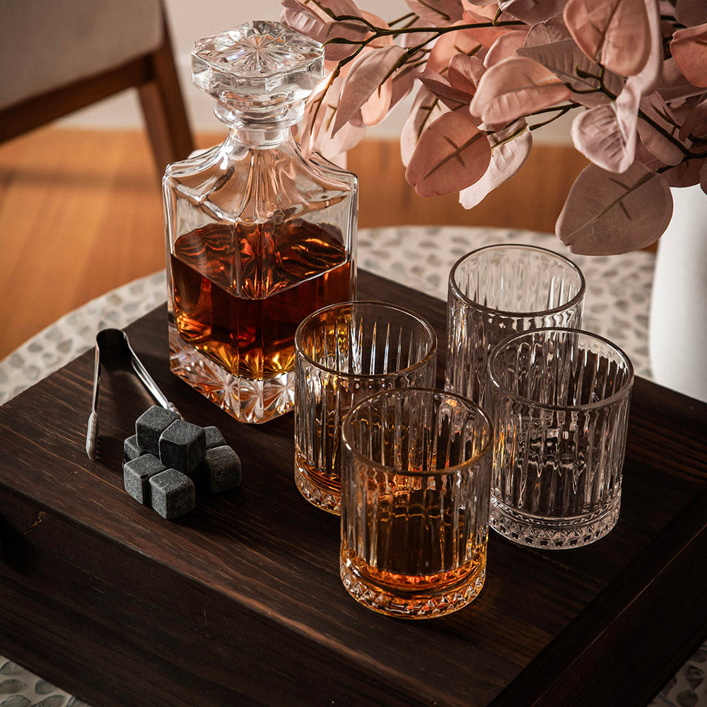 Decanter with Glasses & Ice Stones Boxed Whiskey Set