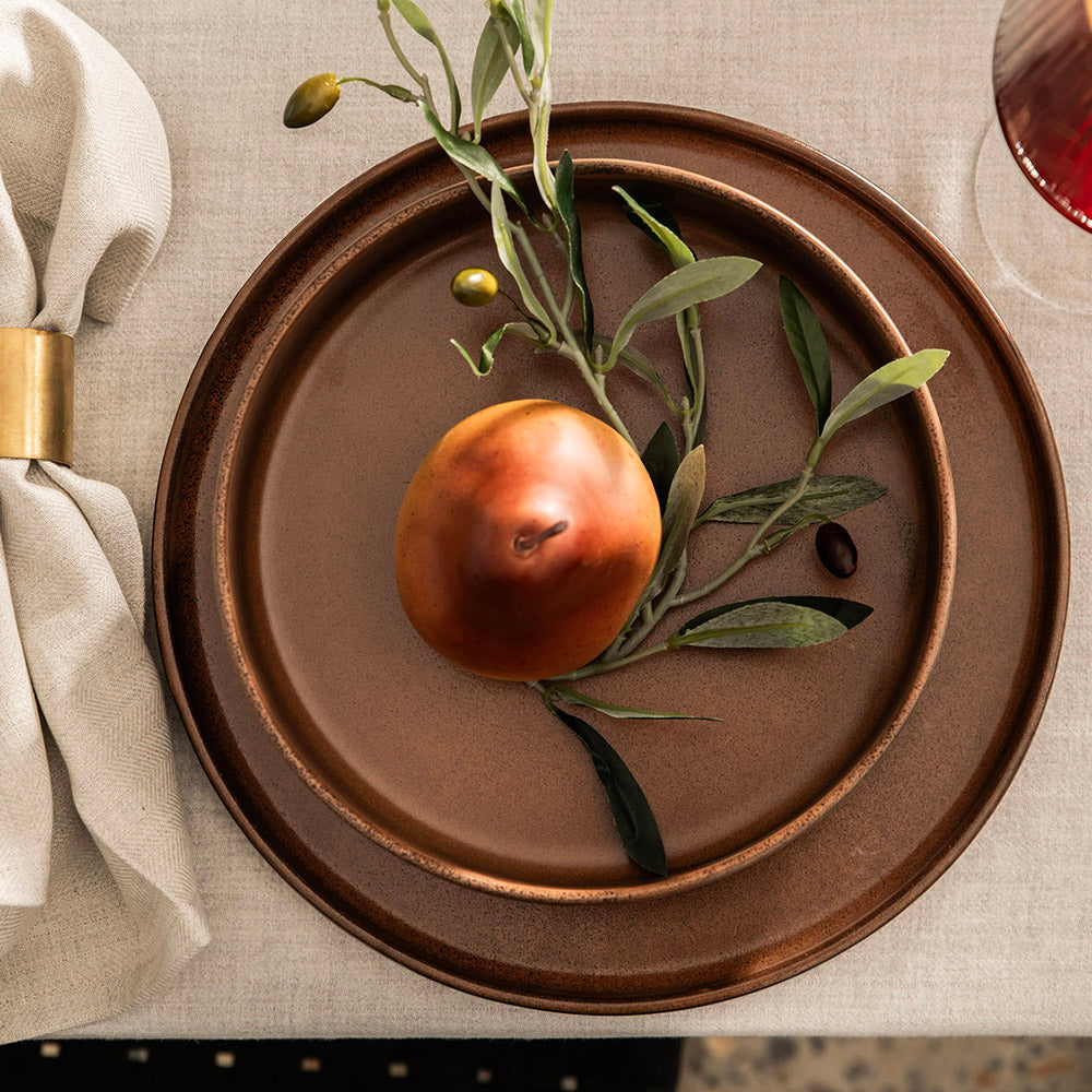 Stoneware Dinner Set Straight Leather