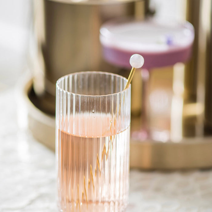 Brass Stirrer with Pink Resin