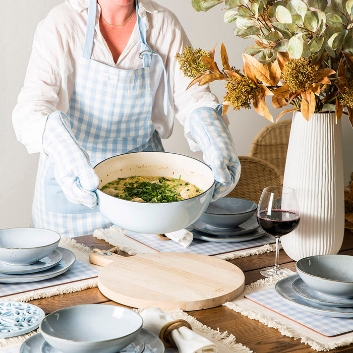 Cast Iron Pot Pale Blue 7L