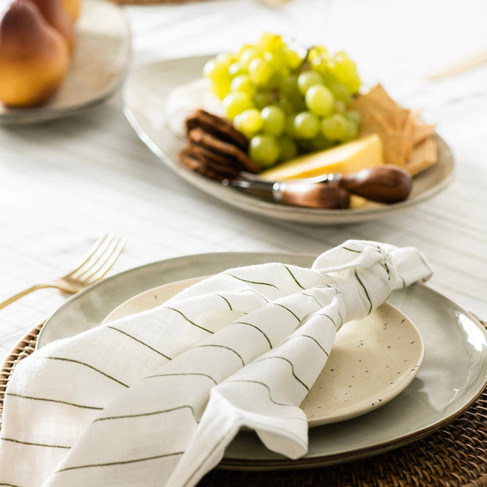 Stoneware Dinner Set Olive Green 12 Piece