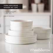 Form White 12pc New Bone China Dinner Set