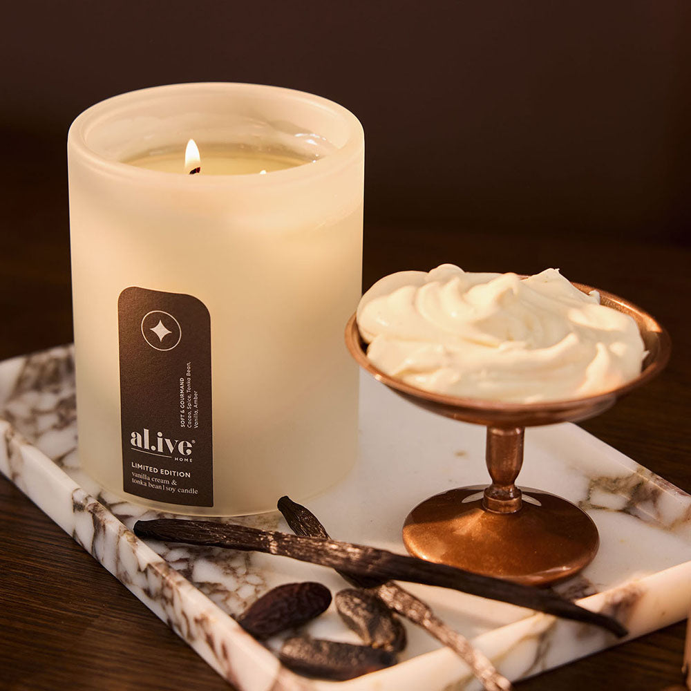 al.ive home Soy Candle Vanilla Cream & Tonka Bean