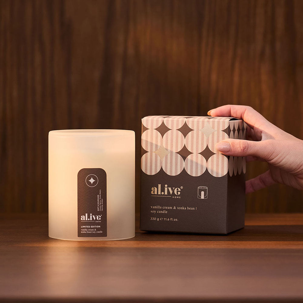 al.ive home Soy Candle Vanilla Cream & Tonka Bean