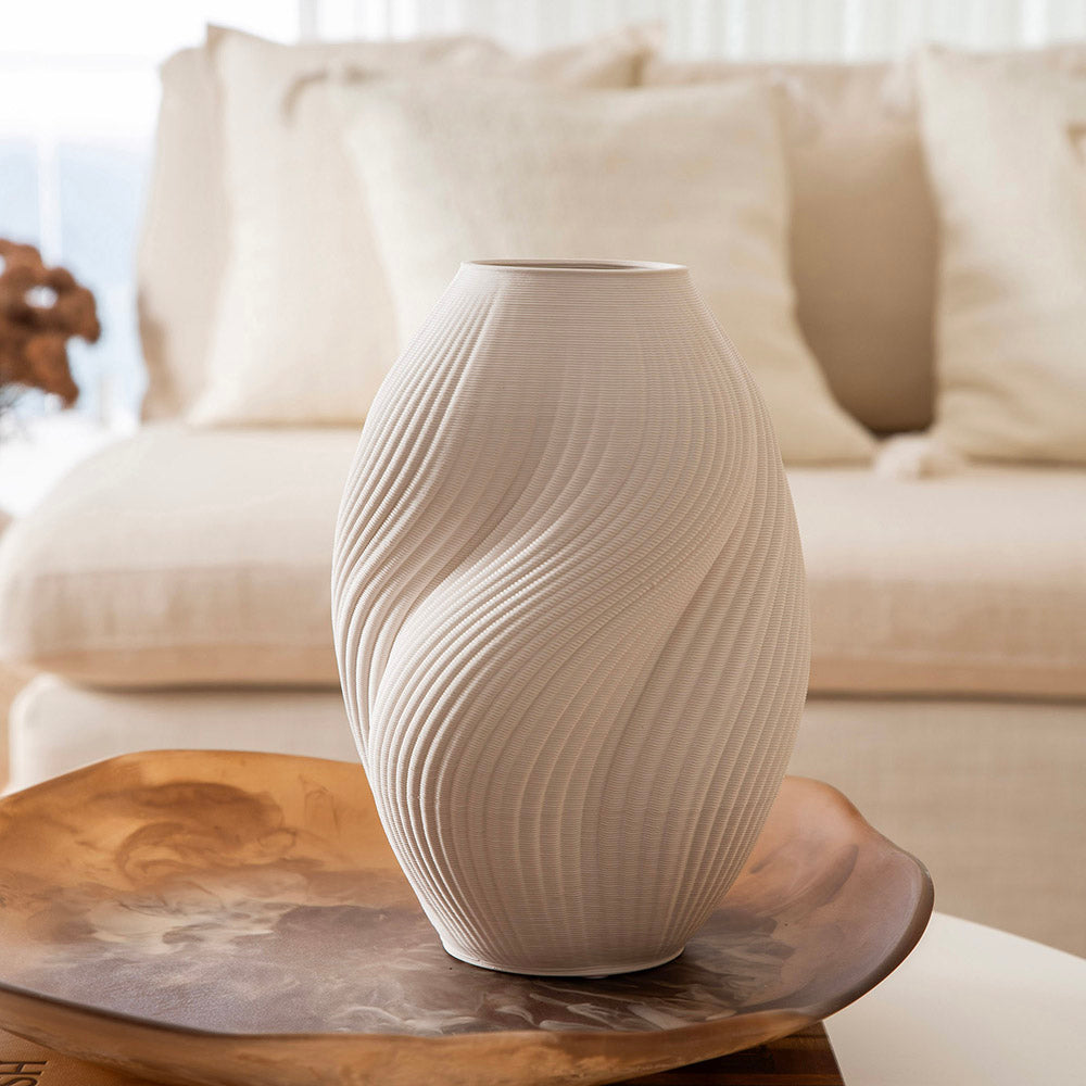 Wave 3D Printed 16x16x27cm Ceramic Vase